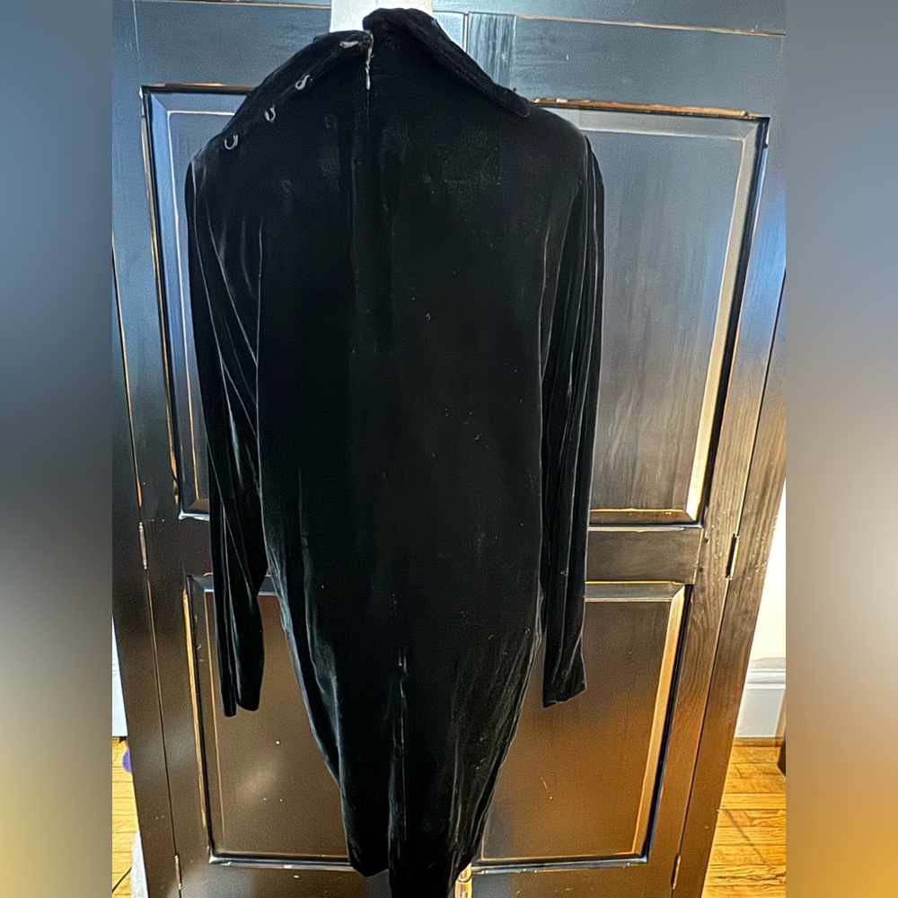 Joseph Kibhoff Black Velvet Long Sleeve Dress - Picture 4 of 5